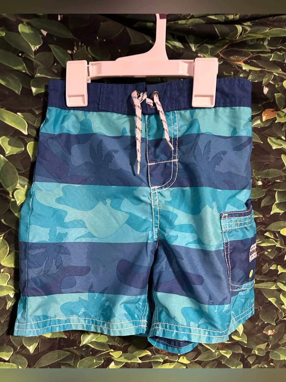 Oshkosh B’Gosh Mesh Lined Swim Trunks Blue Striped Boys 5